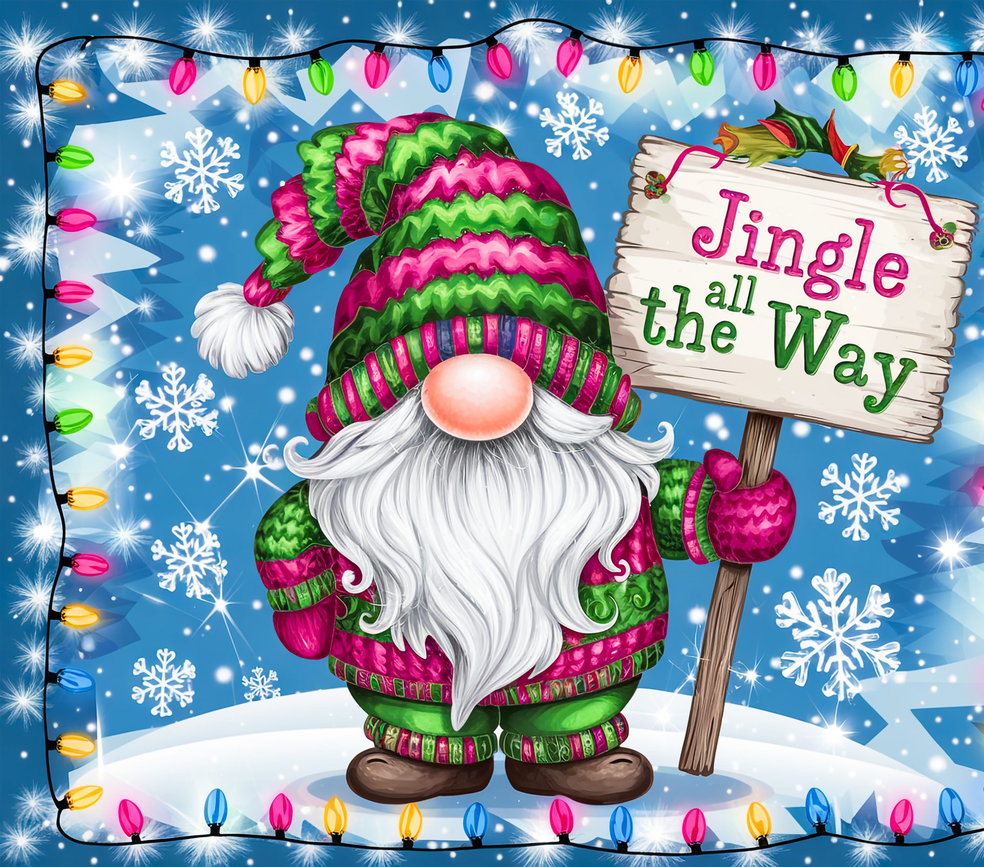 Tumbler Christmas - Gnome Jingle All The Way
