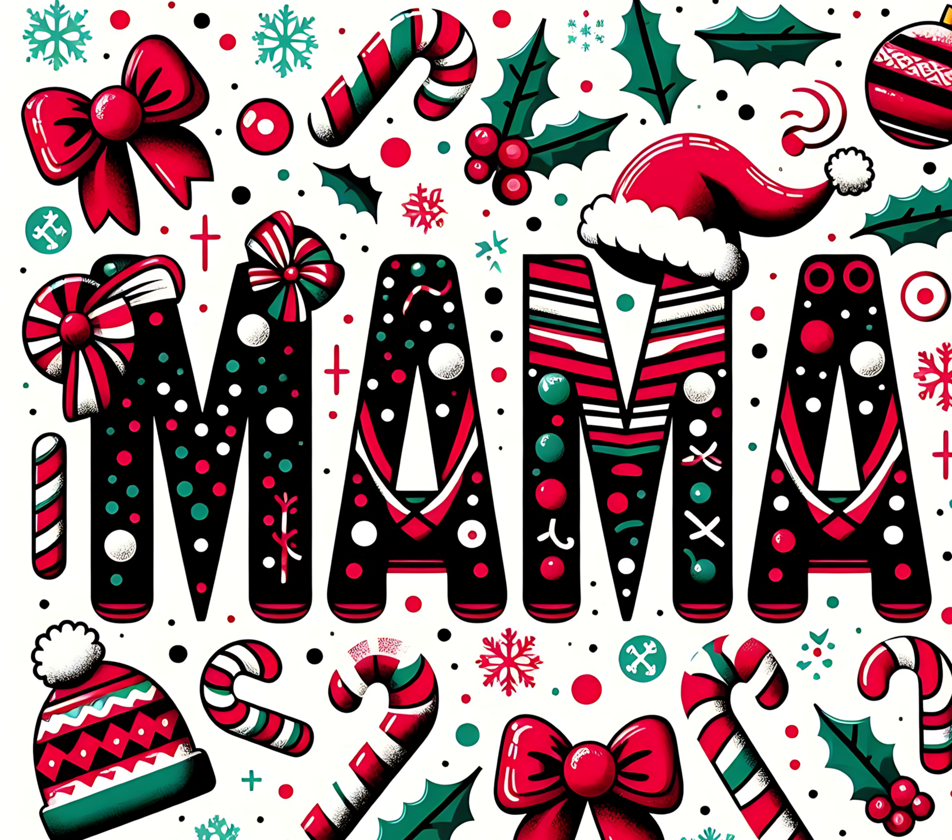 Tumbler Christmas - Mama Hats and Candy Canes