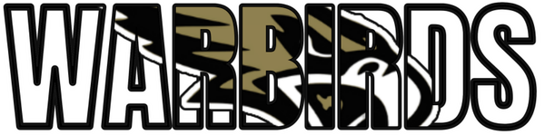 Warbirds mascot in outline