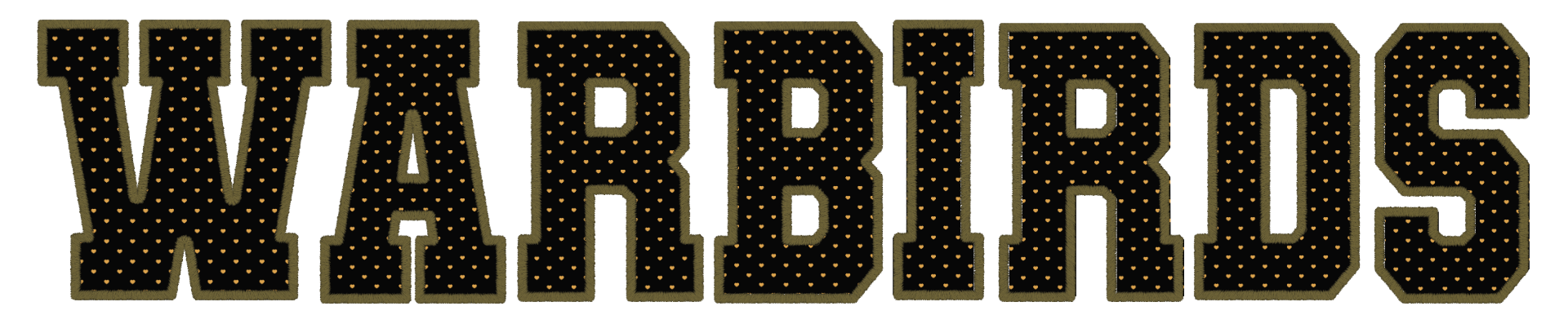 Warbirds Embroidered with Hearts