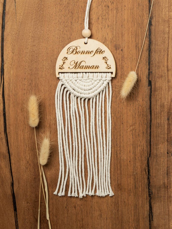 Décoration bois et macramé – Bonne fête Maman