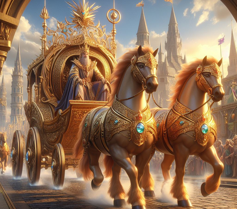 A King in the flesh. Chariot