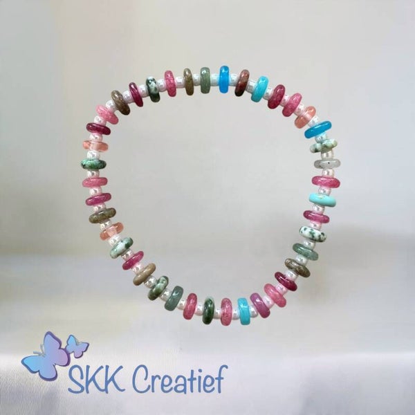 Armband Asli - Handgemaakte Indiaanse Agaat armband van SKK Creatief.