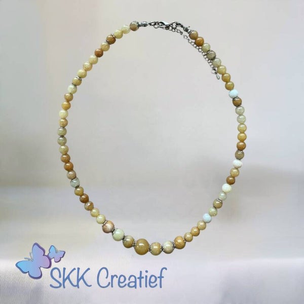 Ketting Benice met gele Topaas -handgemaakt-SKK-Creatief-