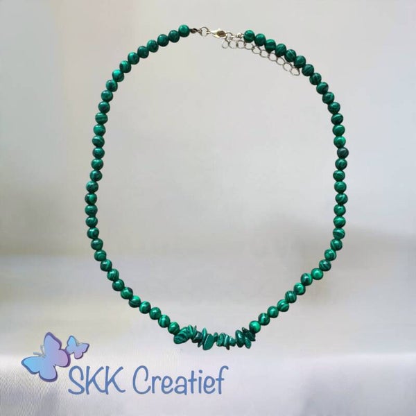 Ketting Michaela -handgemaakte Malachiet ketting - SKK Creatief -