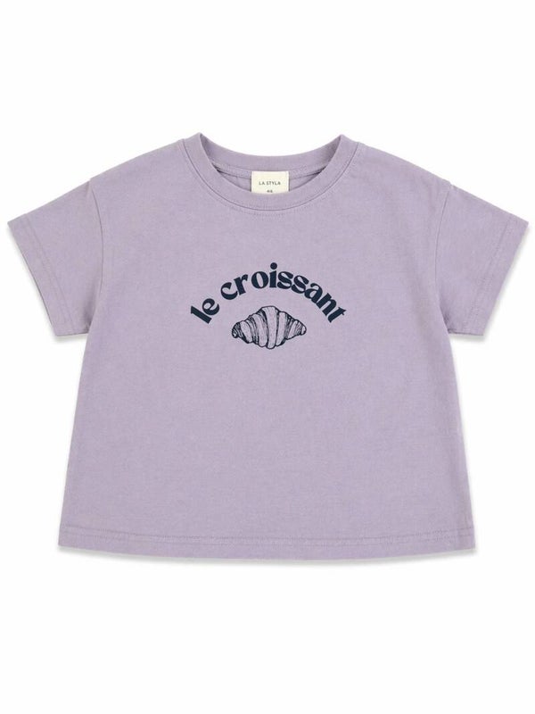Croissant tee purple