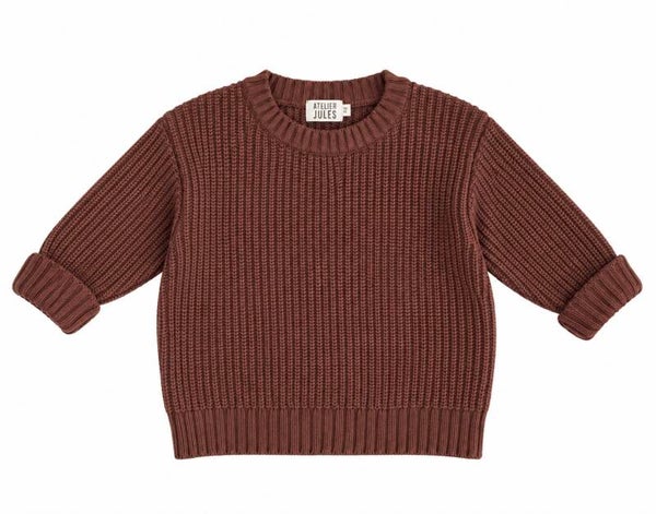 Kabel knit dark brown