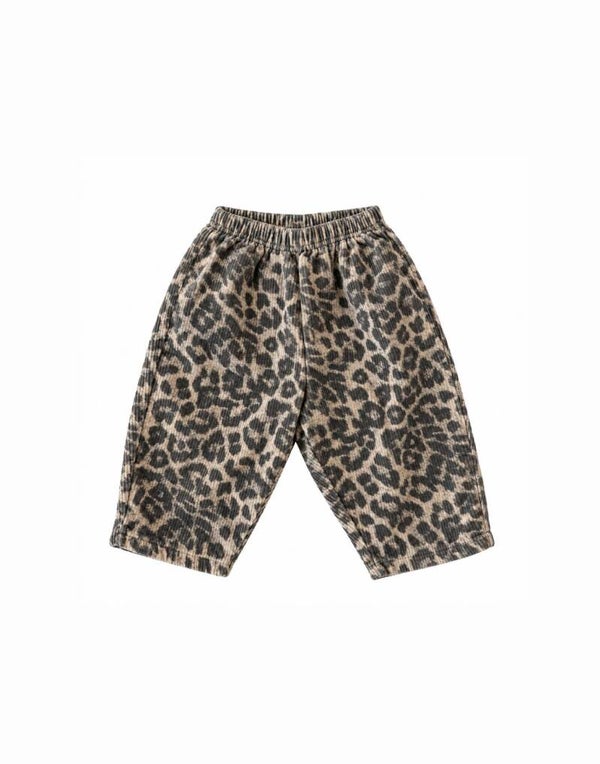 PRE-ORDER Leopard baggy pants beige