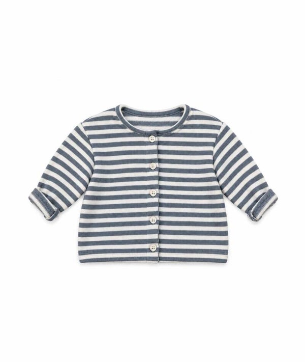PRE-ORDER Striped cardi grey