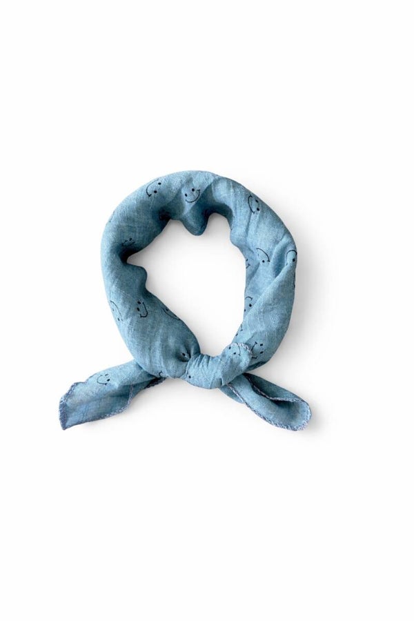 Sjaal met smileys blauw