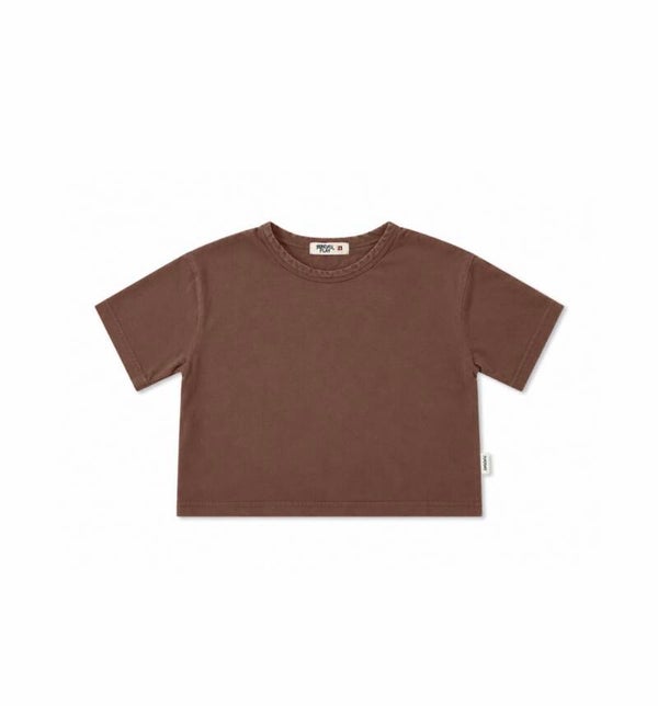 Mees boxy tee dark brown