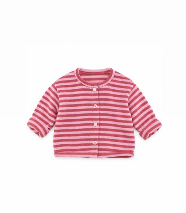 PRE-ORDER Striped cardi pink