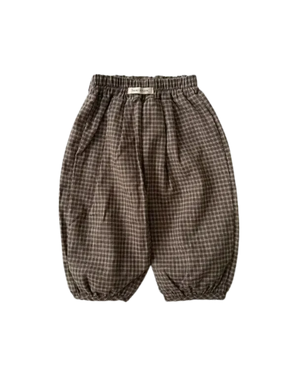 Check pants dark brown
