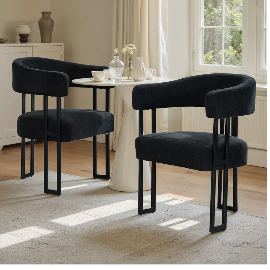 4pc Black Modern Dining Chairs