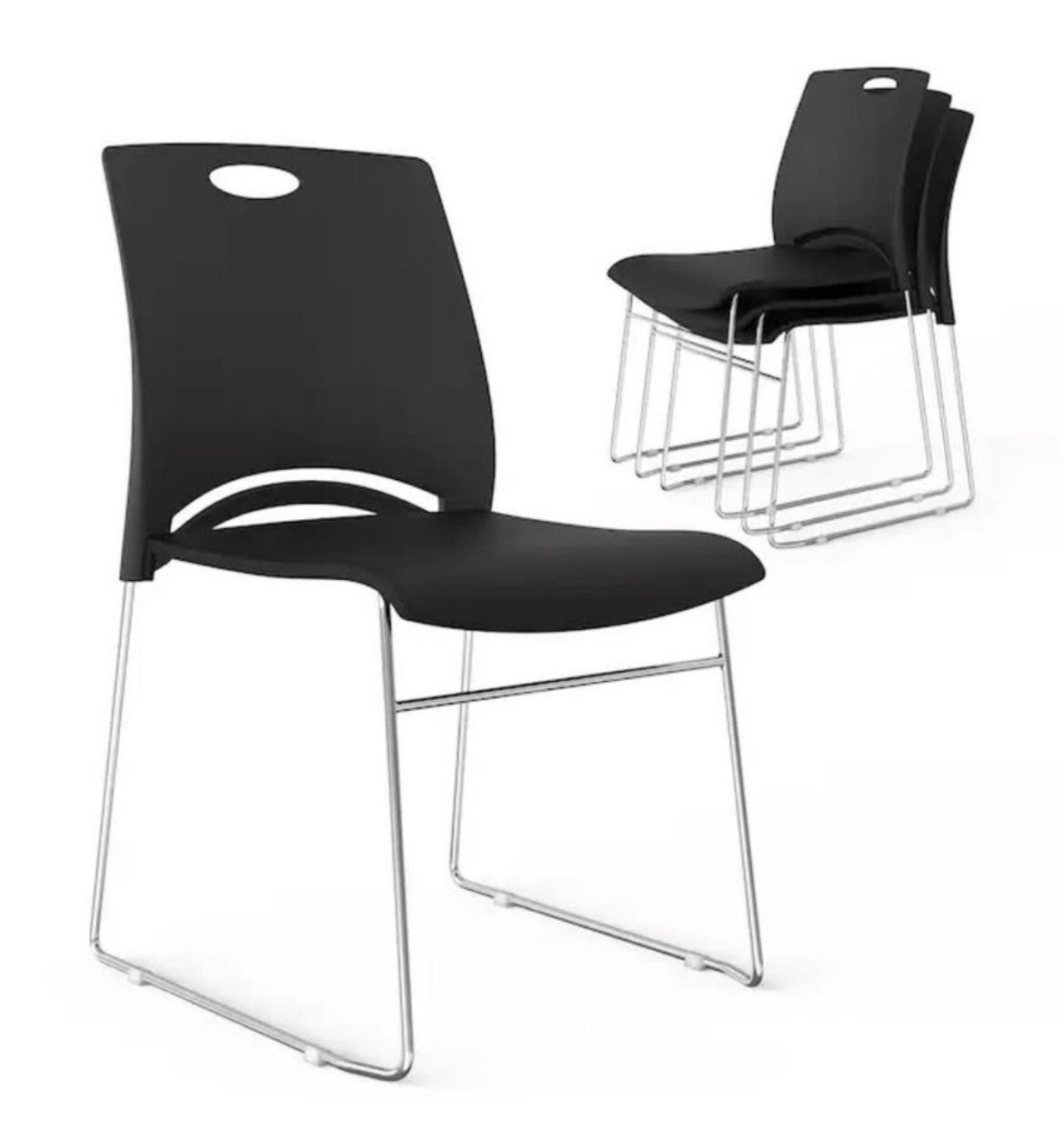 4pk Black Stackable Chairs