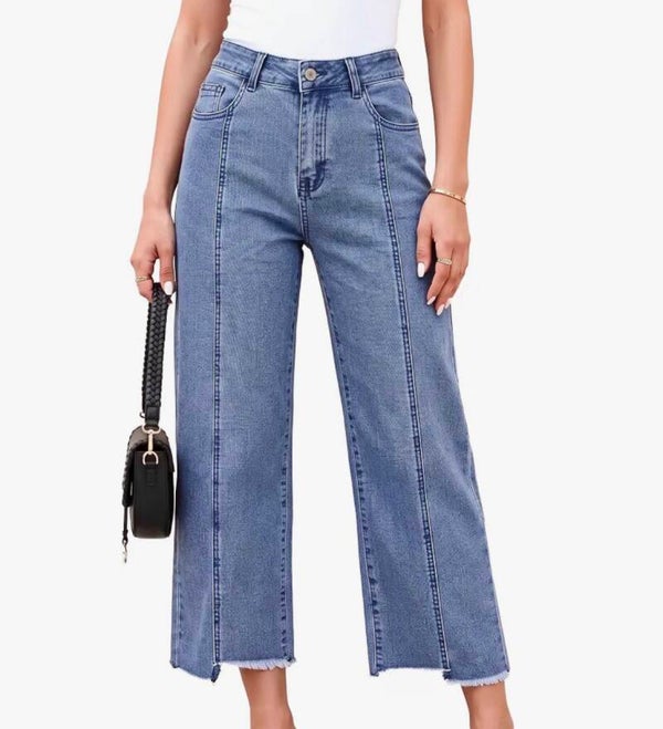 Women's Cropped Jean Wide Leg Capris (Sz 12)
