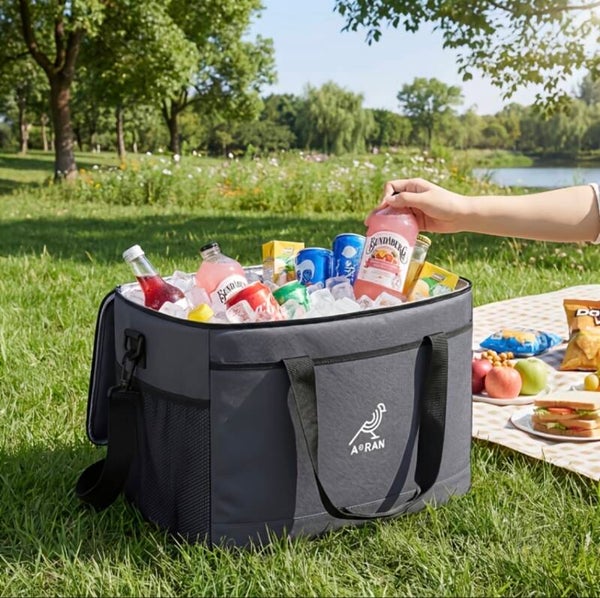 Grey Insulated Cooler Bag