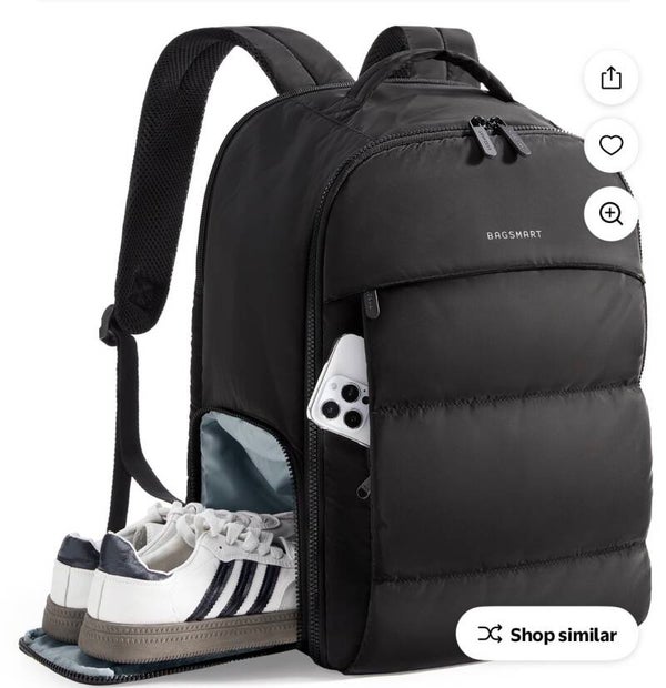 BAGSMART 30L Black Travel Backpack