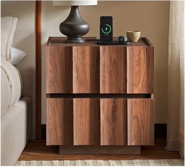 20" Walnut Fluted Nightstand