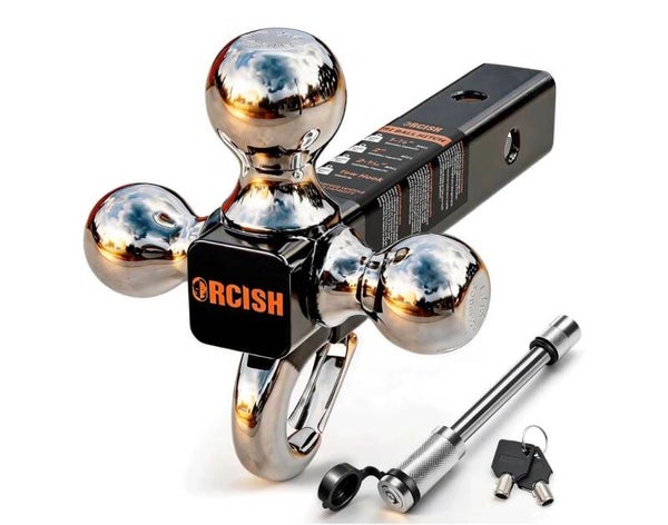 Tri-Ball Hitch Mount with Tow Hook & Lock