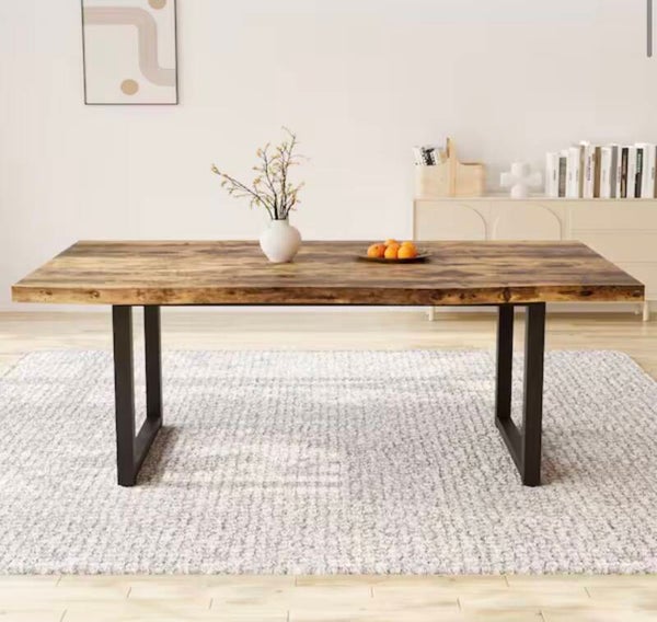 Modern Rectangular Vintage Brown Dining Table