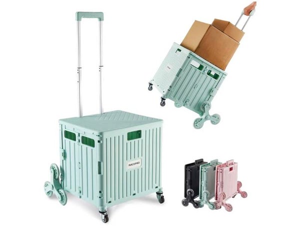 Green Foldable Stair Climbing Cart