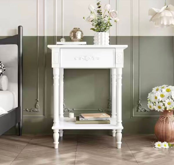 Vintage White Nightstand
