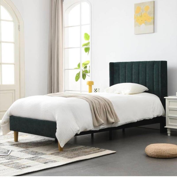 Green Velvet Twin Bed Frame