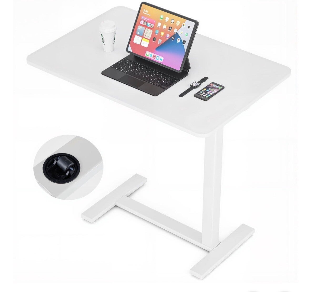 White Mobile Standing Desk