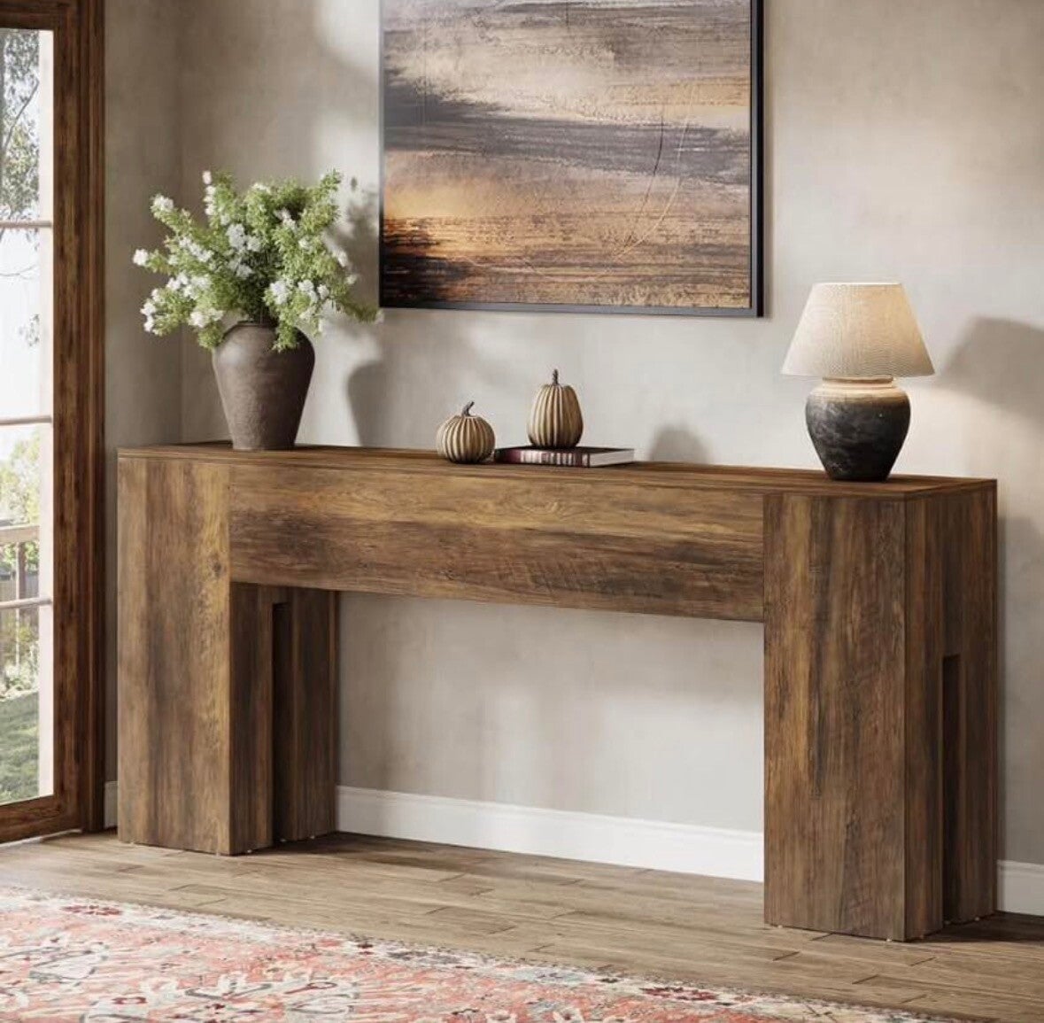 Brown Farmhouse Console Table