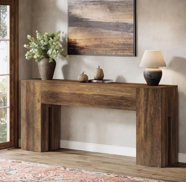 Brown Farmhouse Console Table