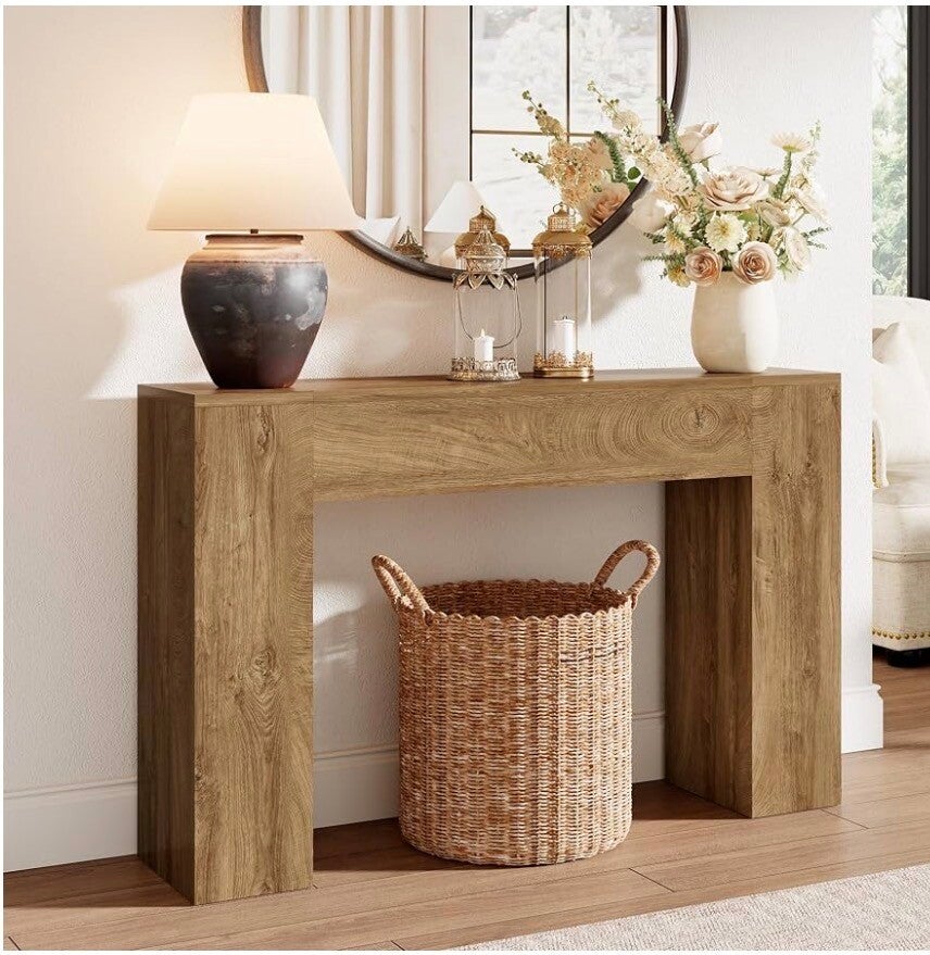 43in Light Wood Console Table