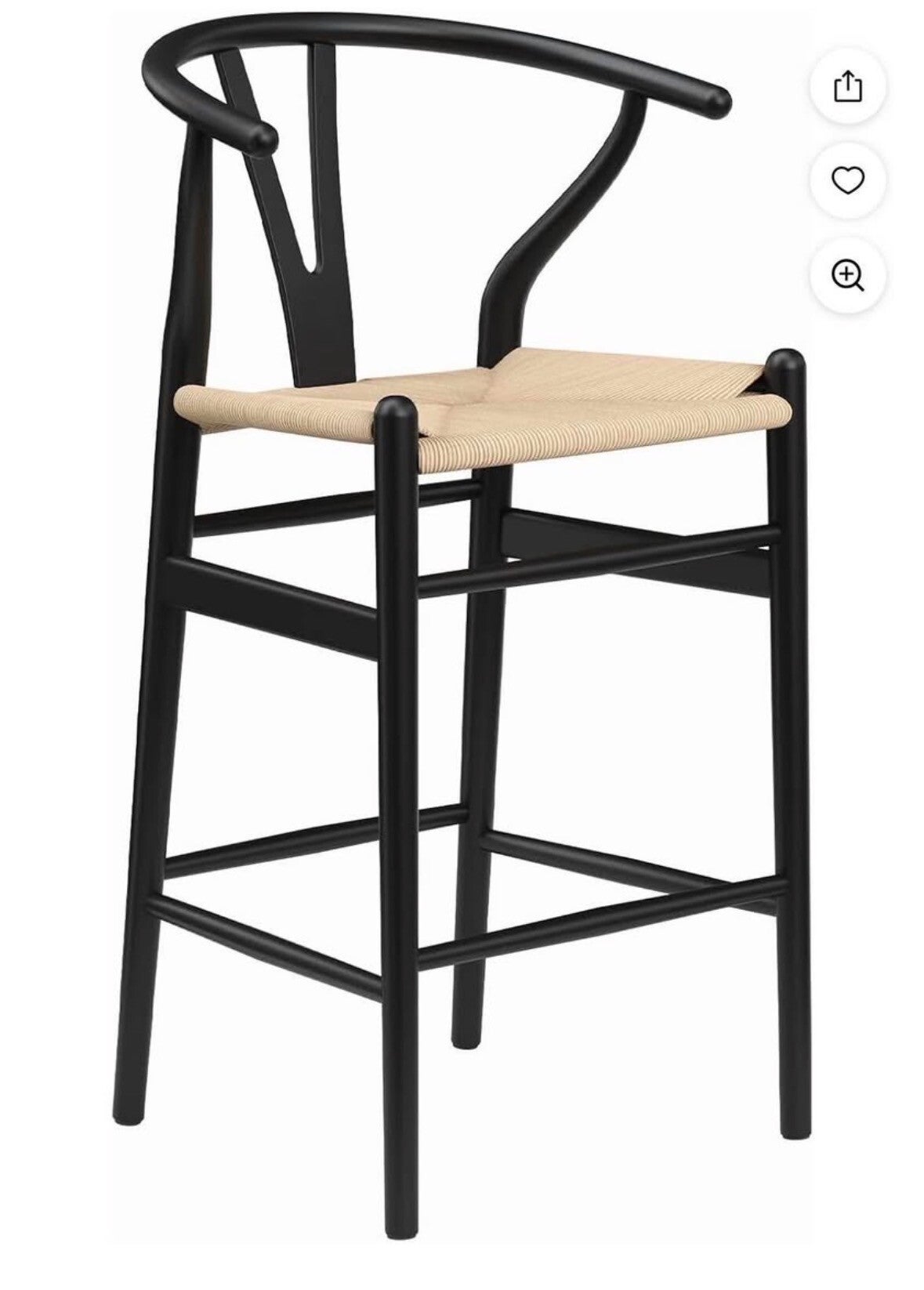 Farini Black Wishbone Bar Chair