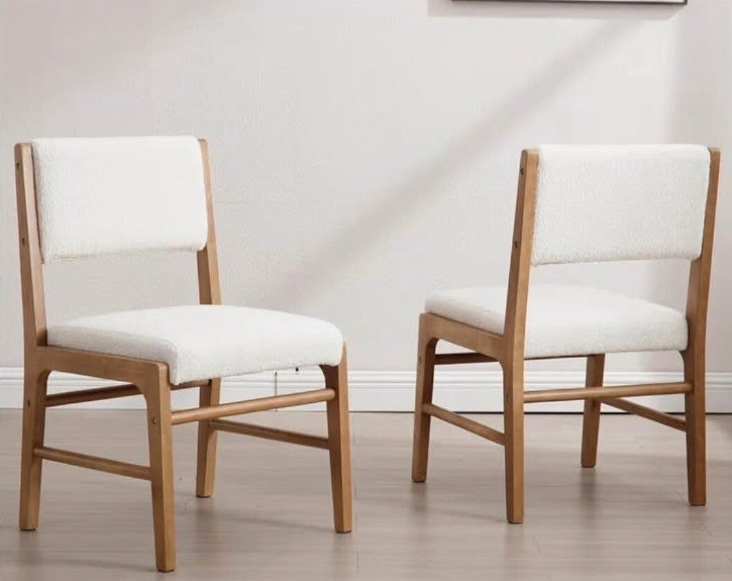2pc White Teddy Dining Chairs