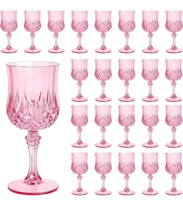 24pc Plastic Wine Glasses