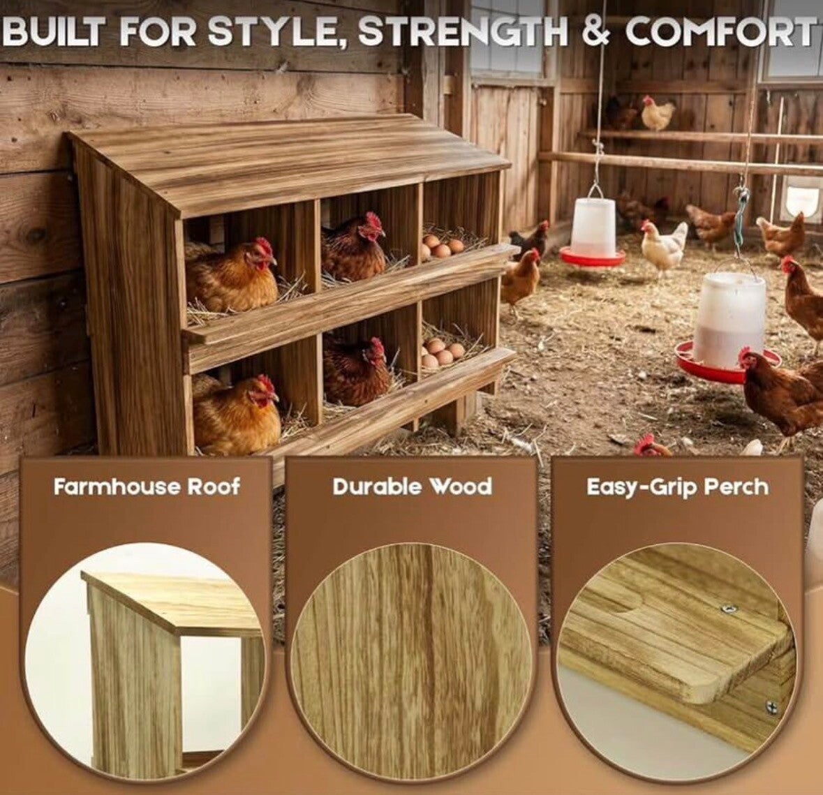 8 Compartment Wooden Nesting Box