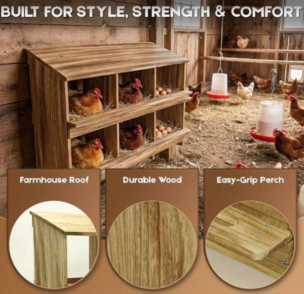 8 Compartment Wooden Nesting Box