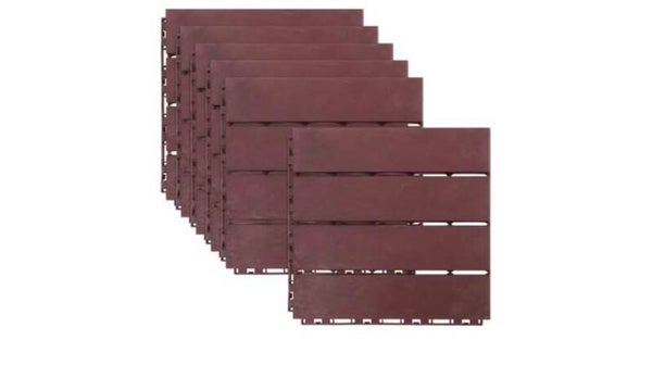 12pc Interlocking Plastic Deck Tiles