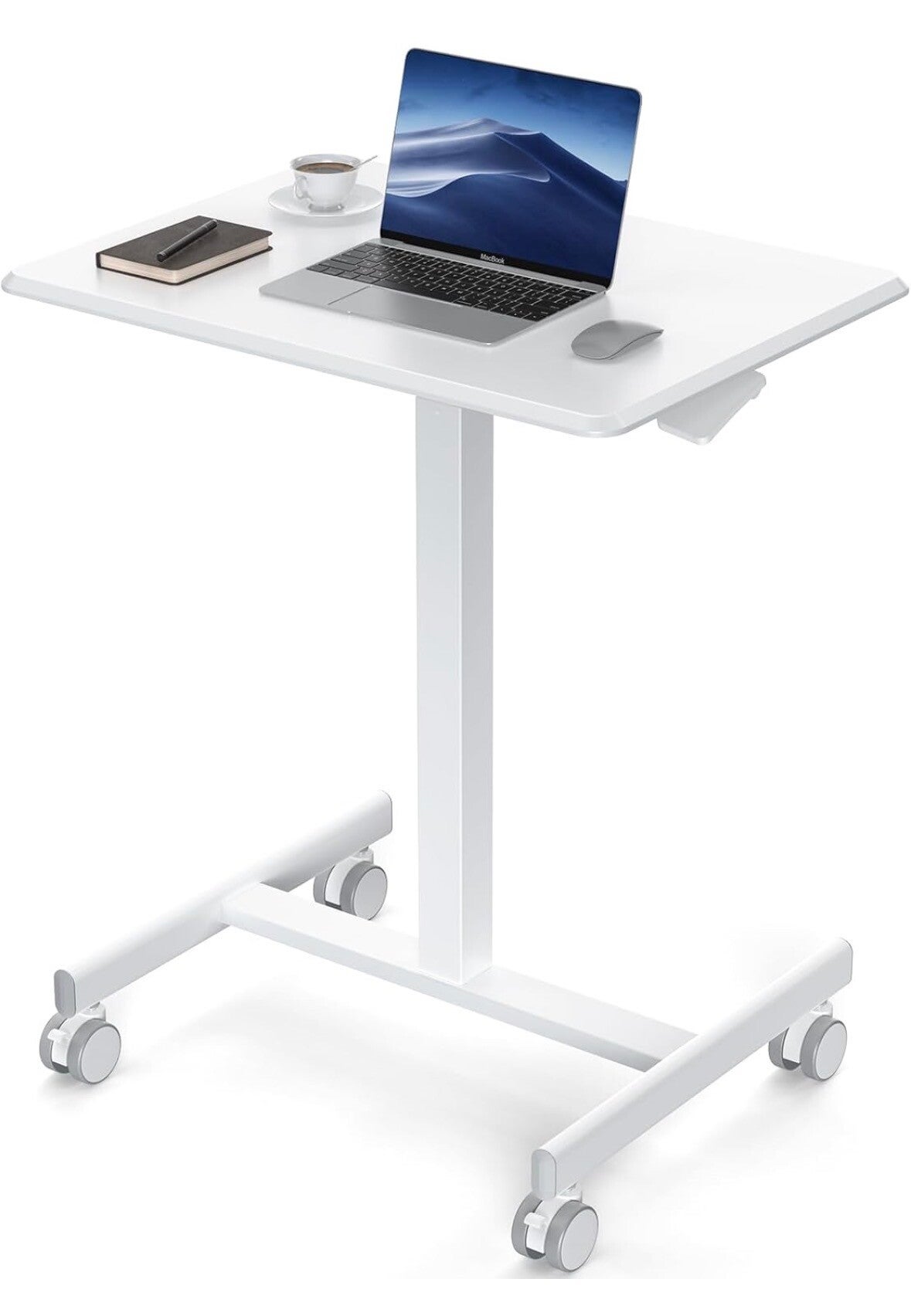 Small White Mobile Standing Desk