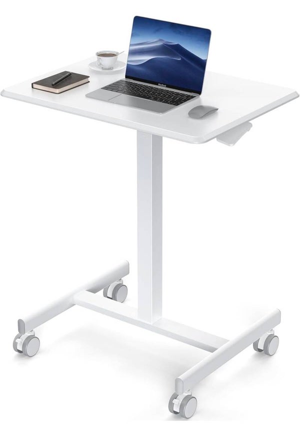 Small White Mobile Standing Desk