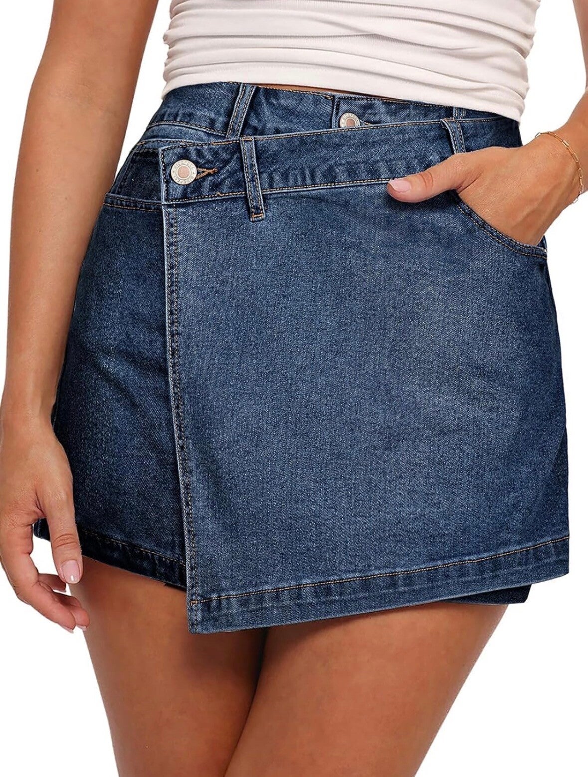 High Waisted Denim Skort Sz 8