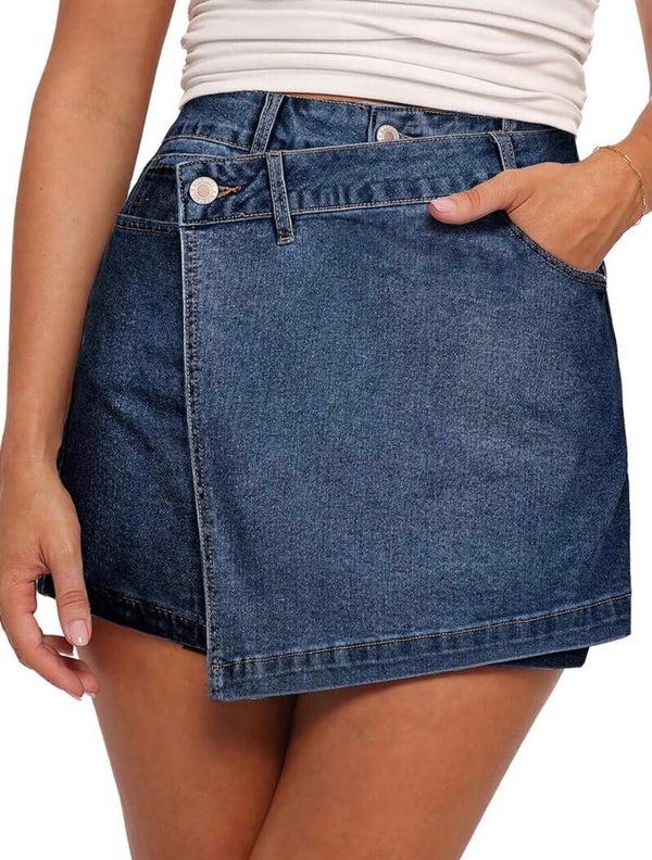 High Waisted Denim Skort Sz 8