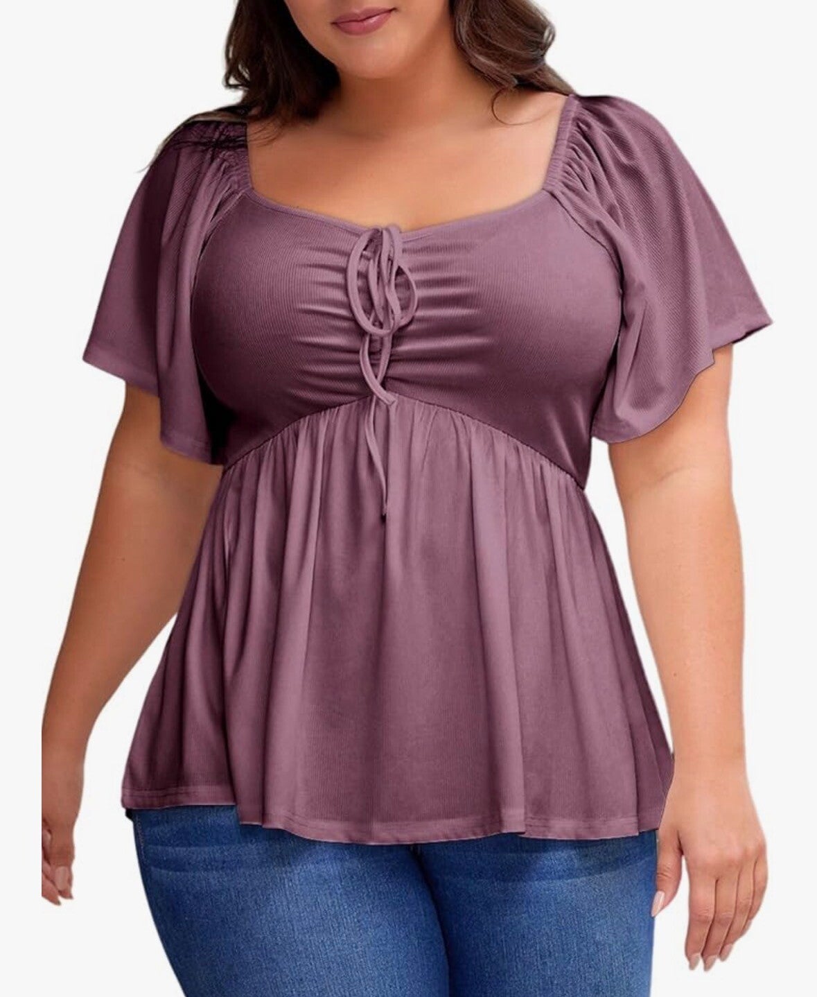Women’s Sweetheart Neck Peplum Blouse (1X)