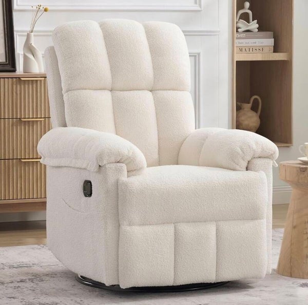 Cream Teddy 360 Swivel Recliner