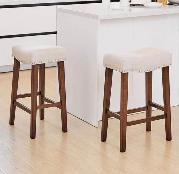 4 Piece Saddle Seat Counter Bar Stools