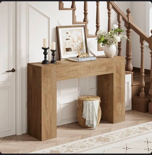 43” Oak Brown console table