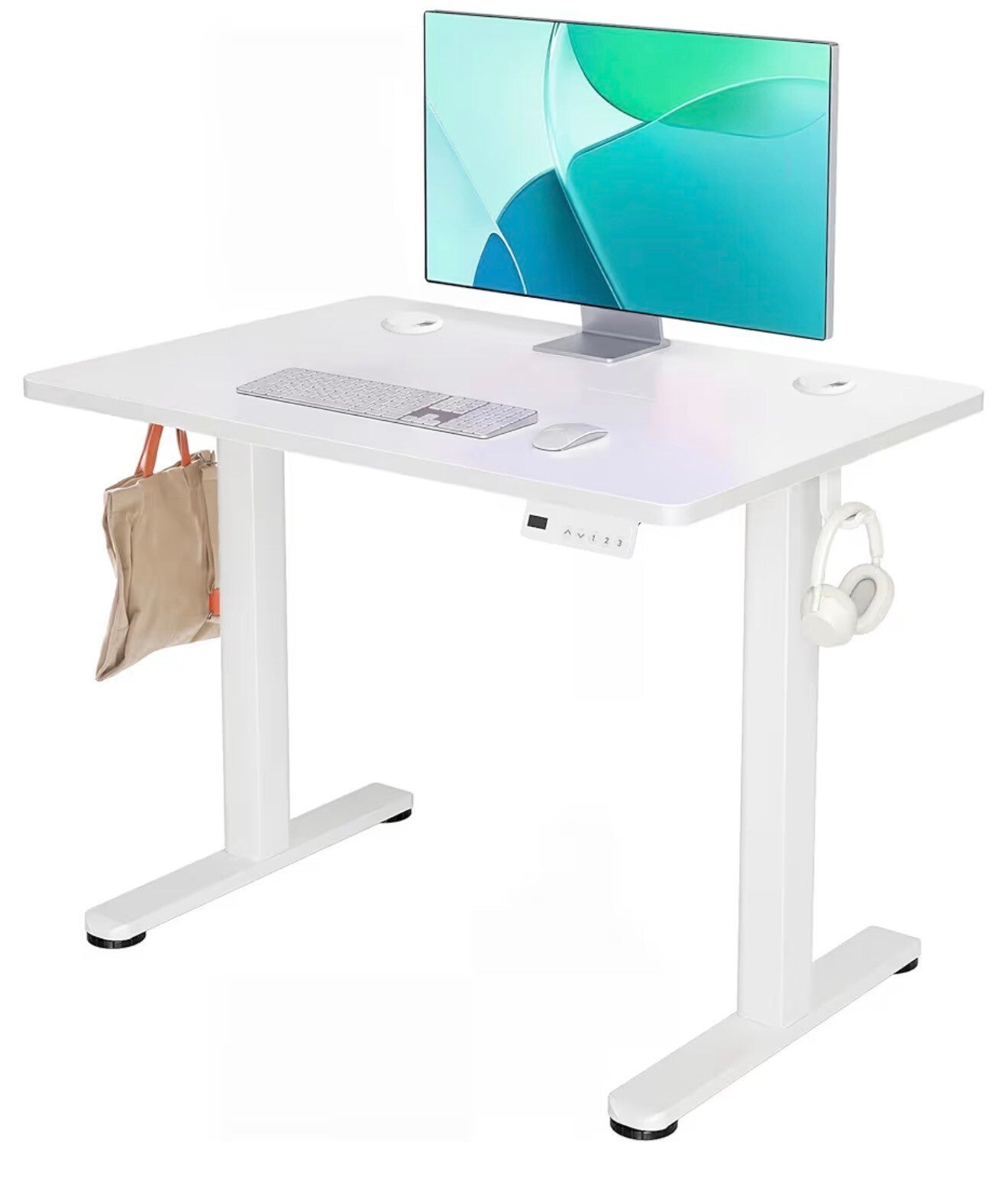 White Electric Standing Adjustable Desk
