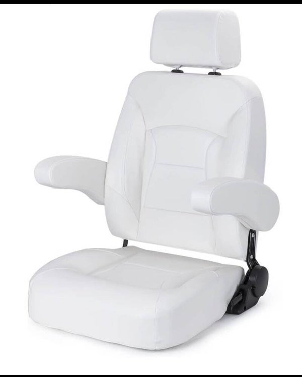 Premium Pontoon Captain's Chair High Back Reclining Pontoon Bucket Boat Seat with Armrests