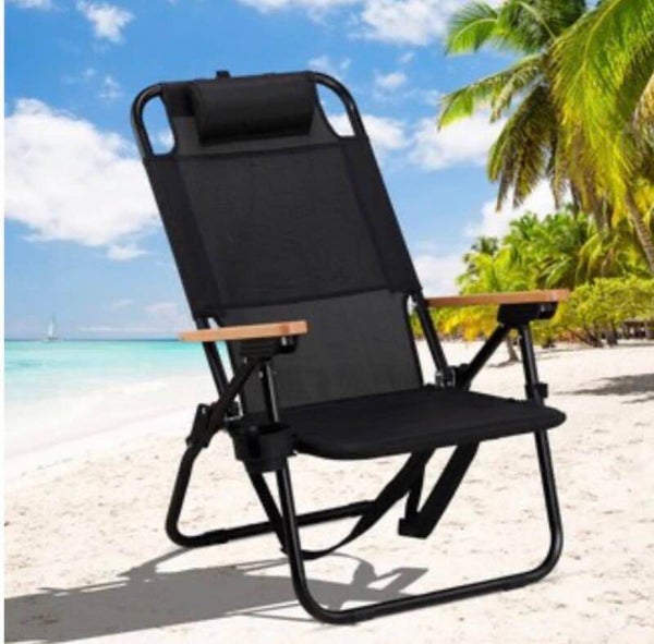 Black Folding Beach Chair