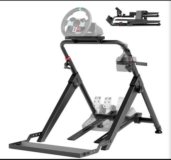 ARES WING Sim Racing Wheel Stand Foldable with Chair Fixing Slot Shifter Pedal Mount Formula and GT Racing Simulator Cockpit Compatible with Fanatec, Thrustmaster, Logitech, Moza, Simagic